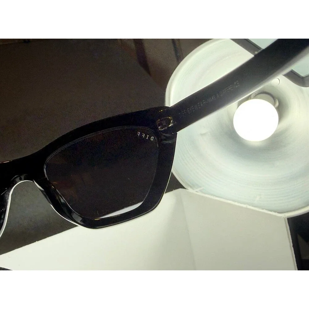 DIFF Eyewear Camila BK GR246 Women's Black Cat Eye Sunglasses 58mm UV Protection